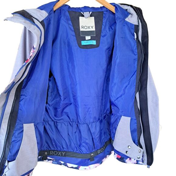 ROXY JETTY Snowboard Jacket Small Mazarine Blue Mind Jingle Floral *SHELL ONLY* - Picture 12 of 14